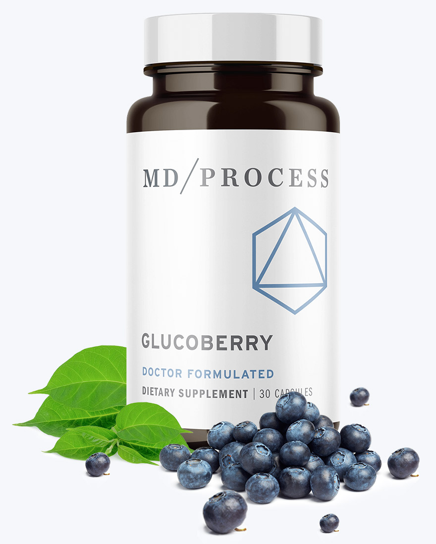 Official GlucoBerry bottle image in the What Is GlucoBerry section