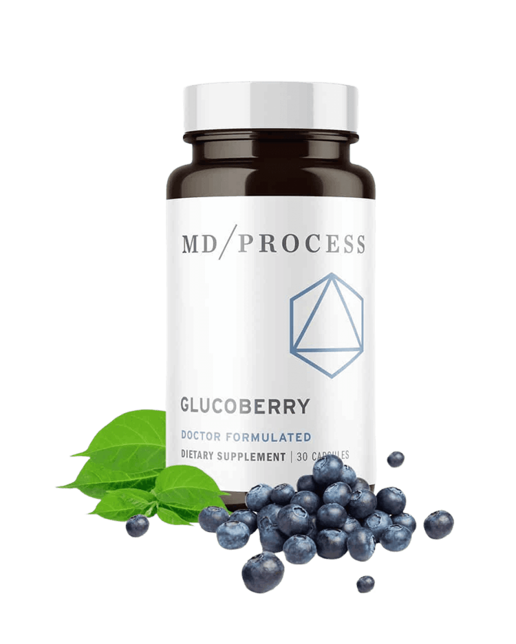 GlucoBerry supplement bottle transparent mockup